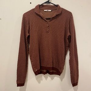 Knit Long Sleeve Top with Collar